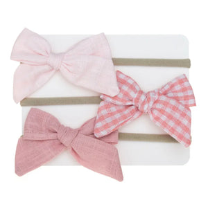 3pc fabric headband set - Pinks