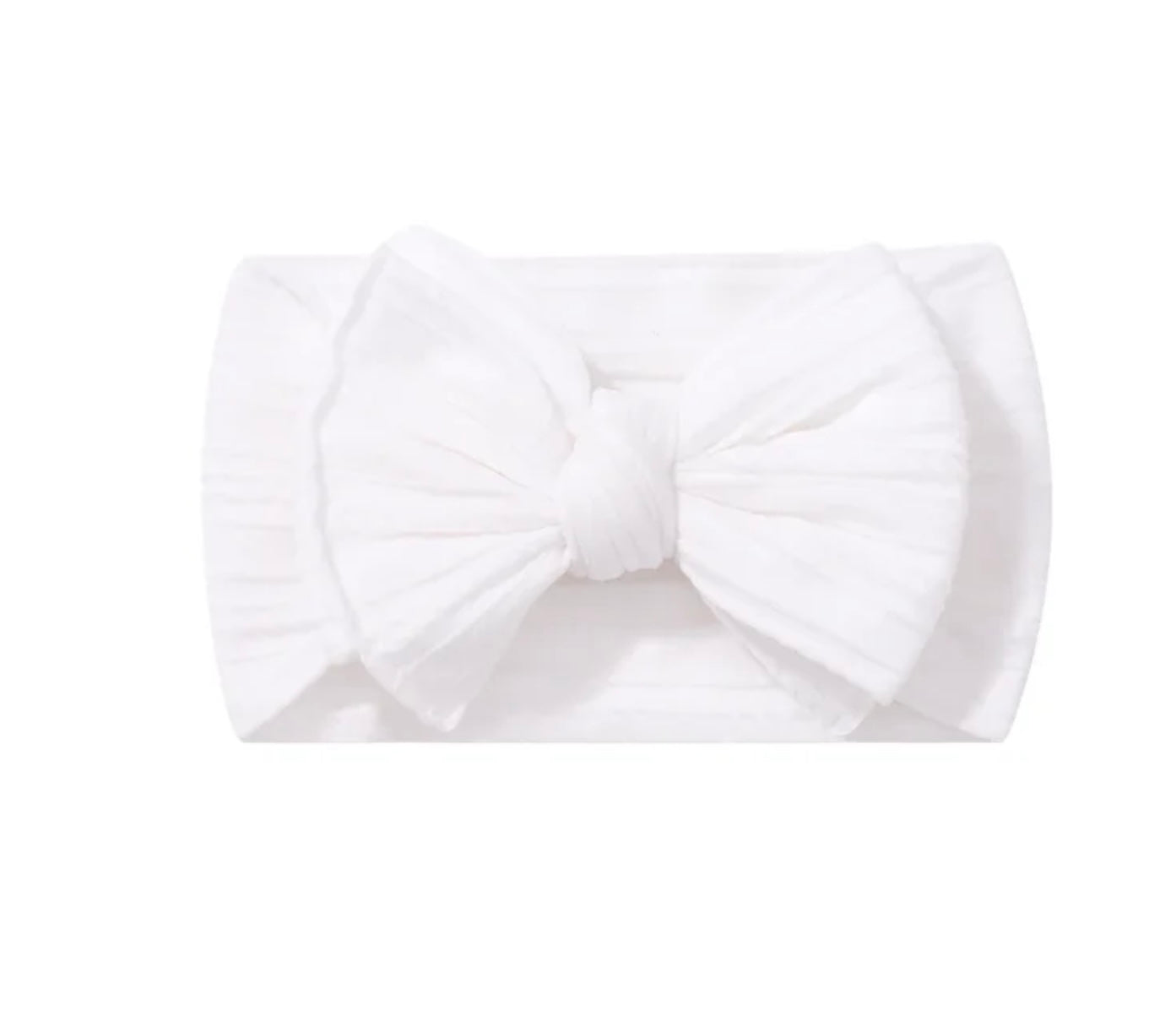 Twisted Fabric bow headband  -  White