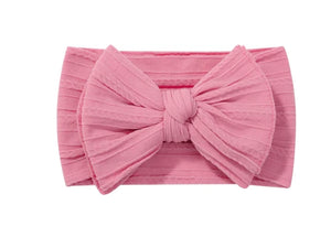 Twisted Fabric bow headband  -  Bubblegum Pink