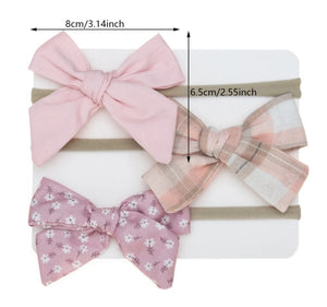 3pc fabric headband set - Pinks