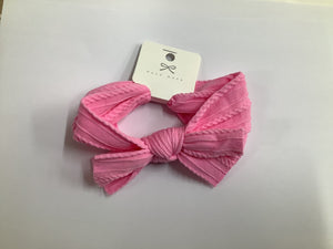 Twisted Fabric bow headband  -  Bubblegum Pink