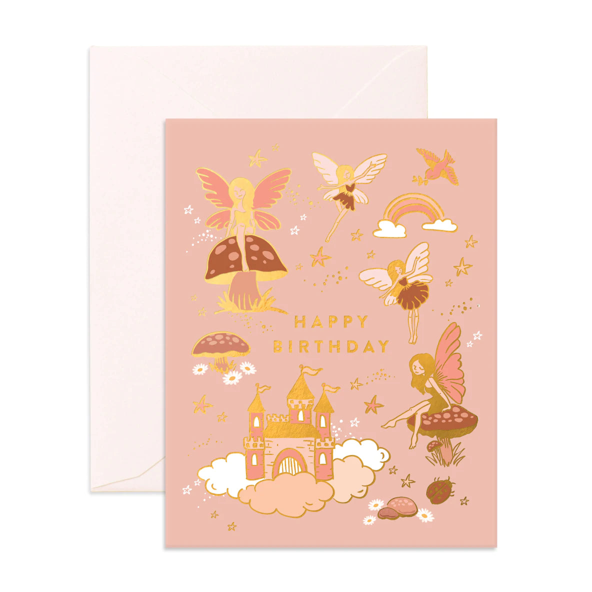 Fox and Fallow Greetings Card - Happy Birthday (Fairies)