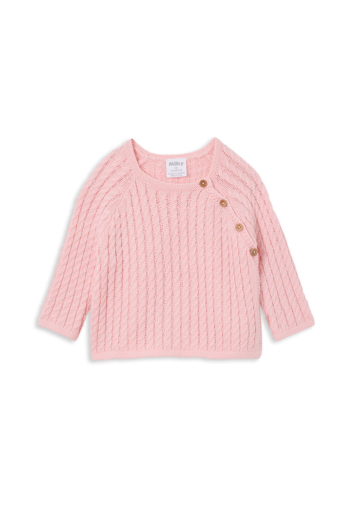 Milky Powder Pink Knit Cardigan