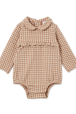 Milky Check Collared Playsuit