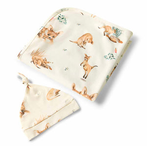 Snuggle Hunny Baby Jersey Wrap & Beanie Set- Kanga