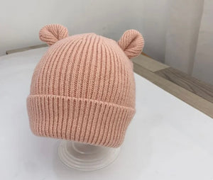 Kids Beanie - Bear ears pink