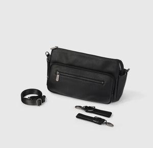 OiOi Multitasker Pram Caddy - Black Vegan Leather