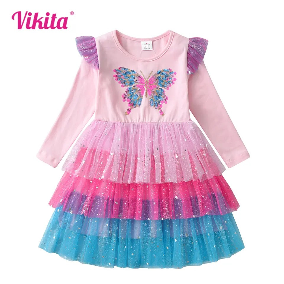 Vikita Butterfly sequined tutu dress size 2-3years