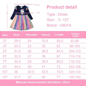 Vikita Rainbow Unicorn tutu dress assorted sizes