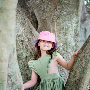 Little Renegade Company Reversible Bucket Hat - Camellia