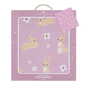 100% Cotton Knit Baby Blanket - Bunny