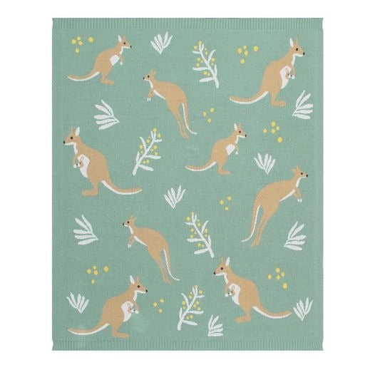 100% Cotton Knit Baby Blanket - Kangaroo