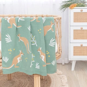 100% Cotton Knit Baby Blanket - Kangaroo