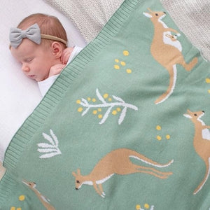 100% Cotton Knit Baby Blanket - Kangaroo