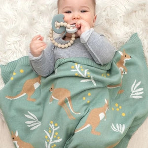 100% Cotton Knit Baby Blanket - Kangaroo