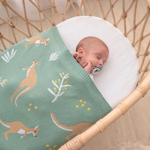 100% Cotton Knit Baby Blanket - Kangaroo