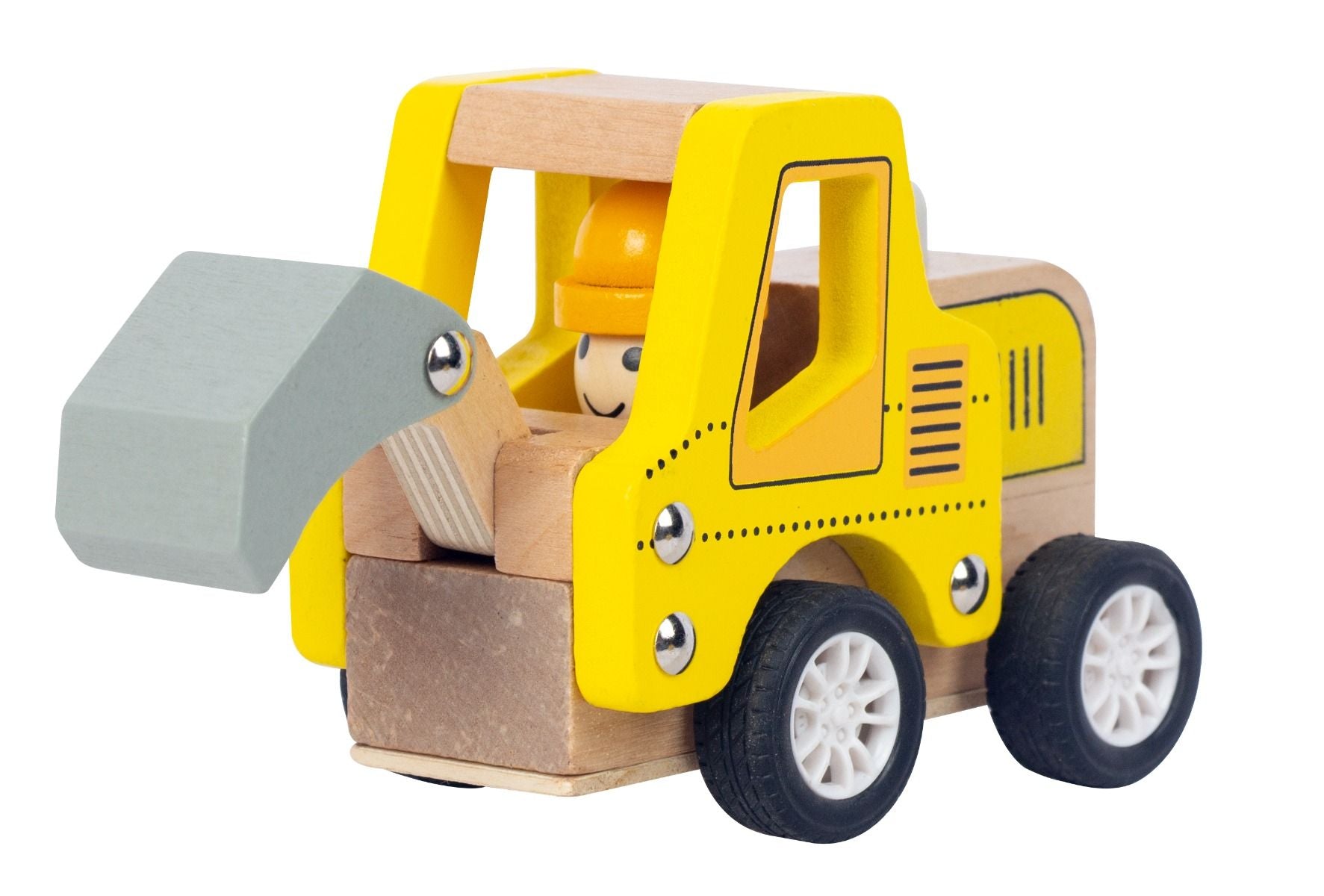 Wooden Pull Back Construction Vehicle