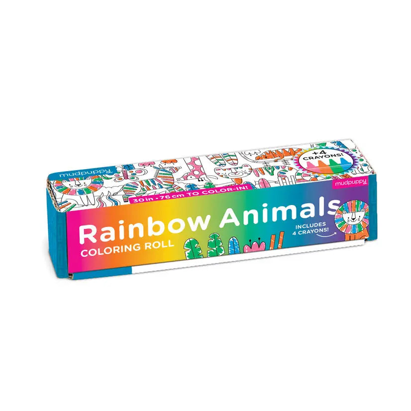 Mudpuppy Colouring Roll - Rainbow Animals