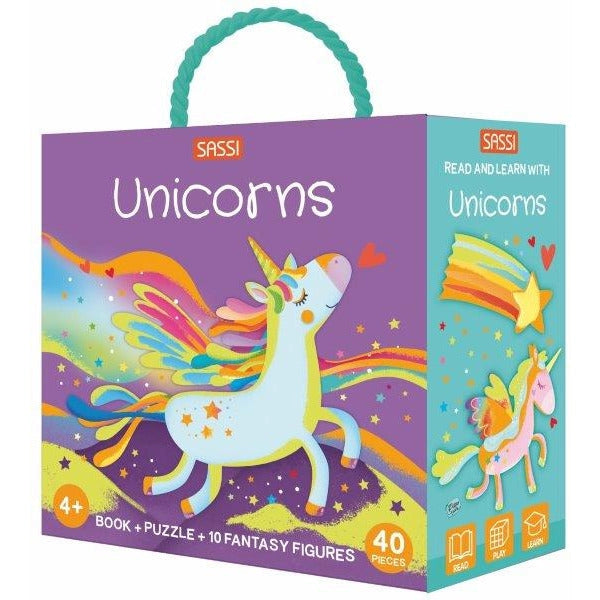 3D Puzzle and Book Set - Read & Learn with Unicorns 40 pcs