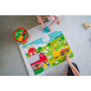 Book and Giant Puzzle 30 pcs - The Farm