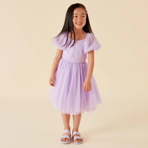 Designer Kidz Puff Sleeve Dress Lilac - Eloise