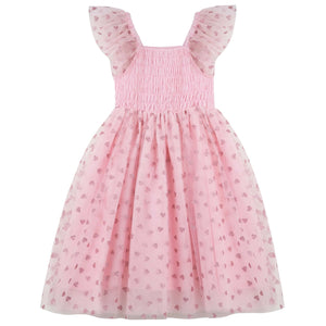 Designer Kidz From The Heart Tulle Dress - Pink