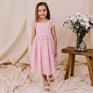 Designer Kidz From The Heart Tulle Dress - Pink