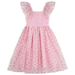 Designer Kidz From The Heart Tulle Dress - Pink