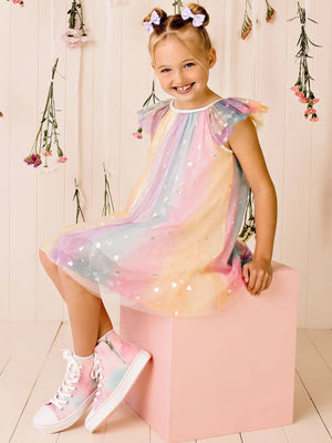 Designer Kidz Rainbow Sparkle Twirl Dress