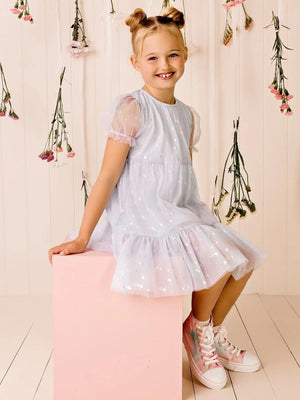 Designer Kidz Shooting Star Tiered Dress