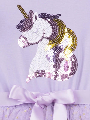 Designer Kidz Sequin Tutu Dress S/S - Unicorn Lavender