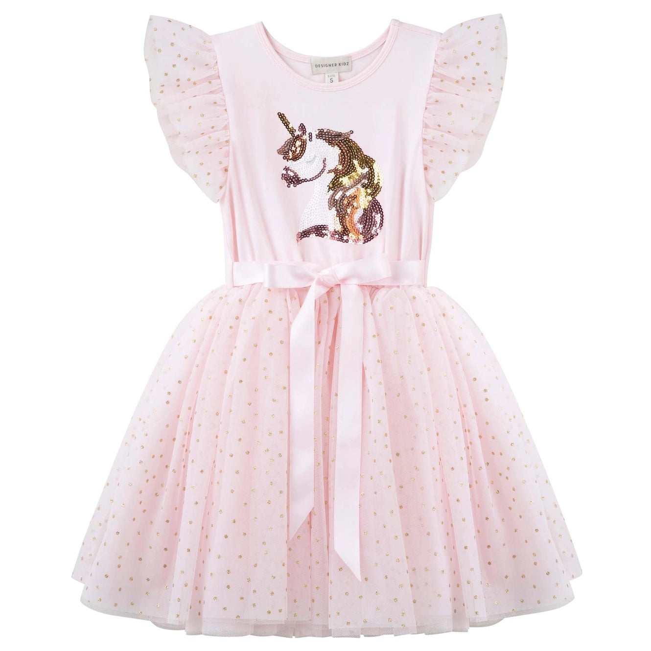 Designer Kidz Sequin Tutu Dress S/S - Unicorn Pink