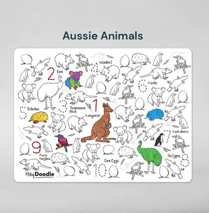 HeyDoodle A3 Mat - Aussie Animals