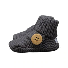 Korango Knitted Booties - Charcoal