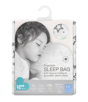 Organic Sleep Bag 3.5 tog - Mint Stars