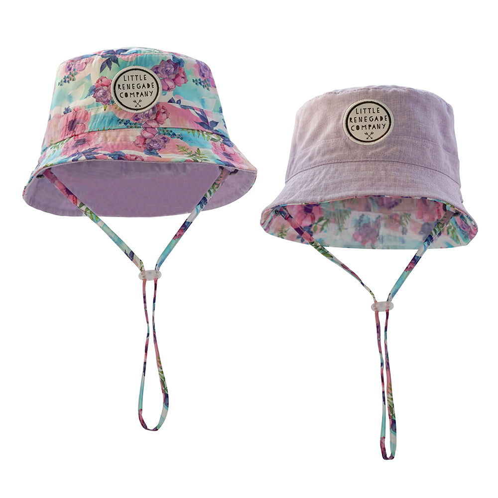 Little Renegade Company Reversible Bucket Hat - Pastel Posies