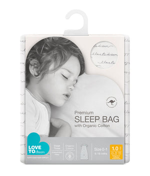Sleep Bag Cotton Organic 1.0Tog - White