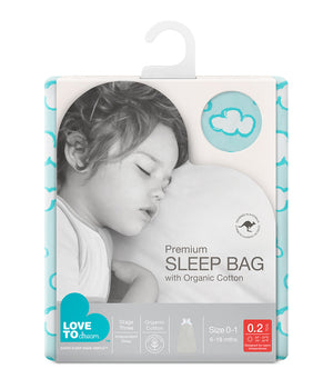 Sleep Bag Cotton Organic 0.2 Tog - Turquoise