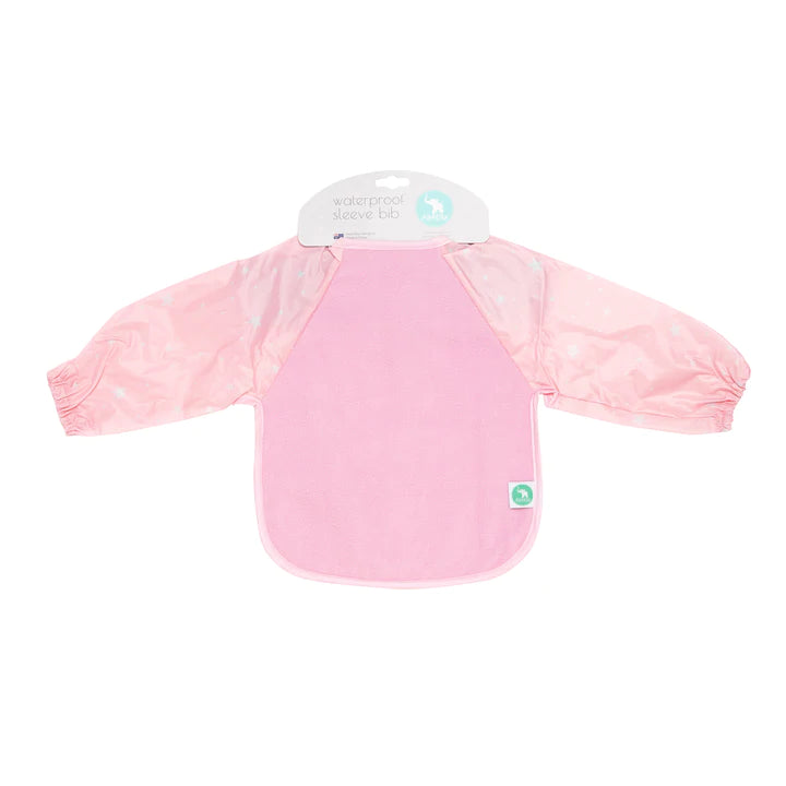 All4Ella Long Sleeve Bib - Star Pink