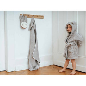 Kikadu GOTS Certified Bath Hooded Rabbit Towel - Grey