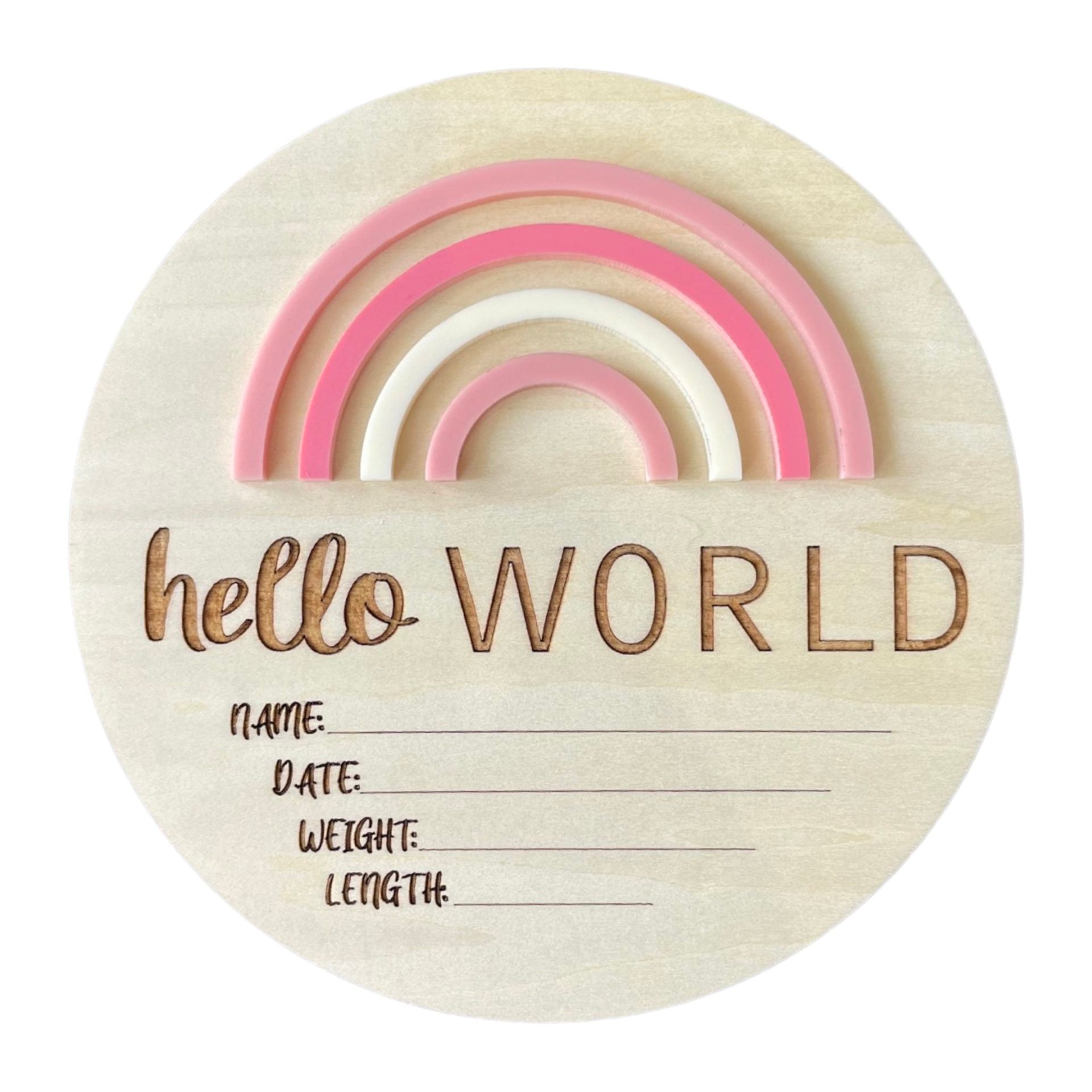 Timber Tinkers Birth Announcement Disc-Pretty Pinks