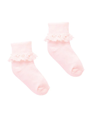 Purebaby Lace Sock - Pink