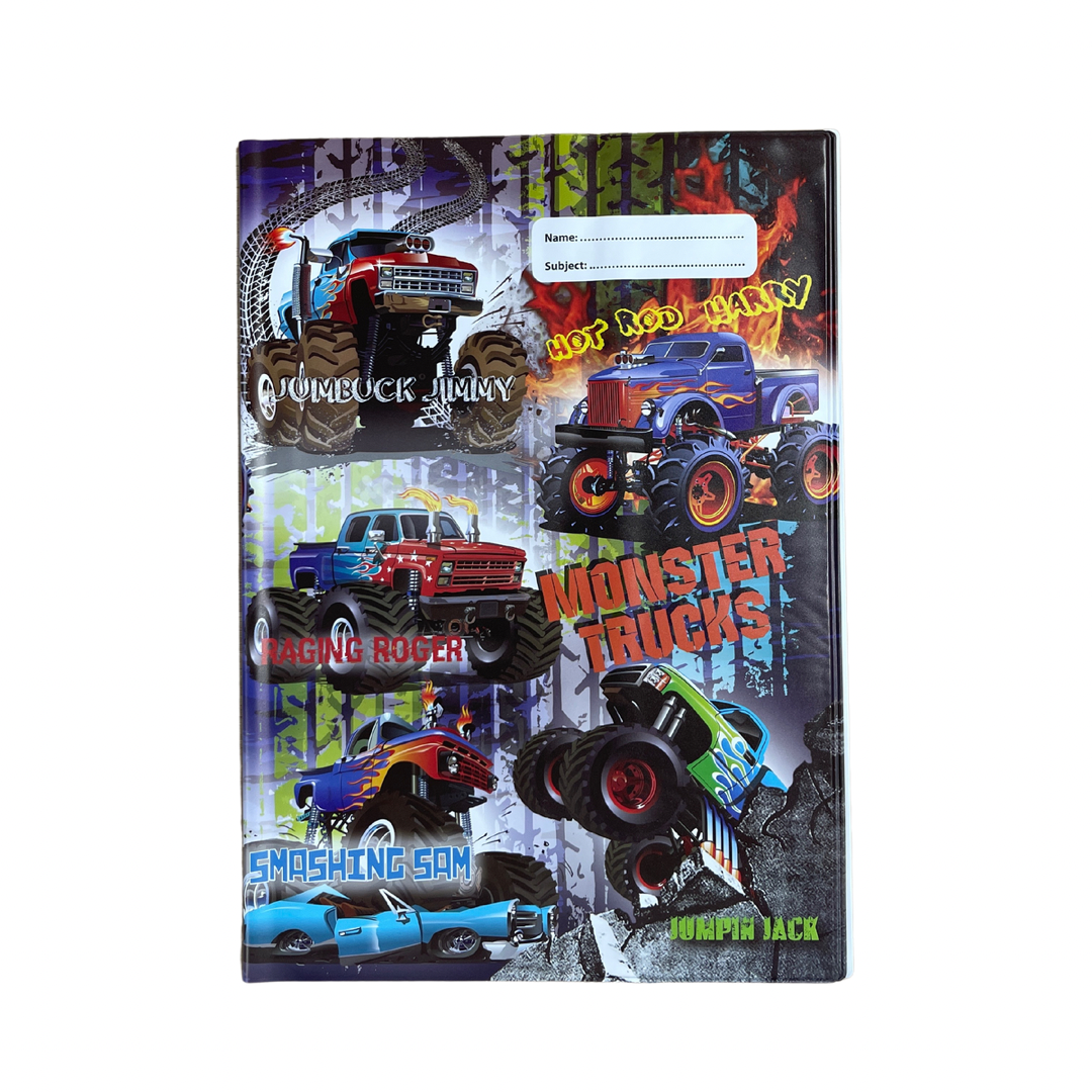 Spencil A4 Book Cover - Monster Trucks