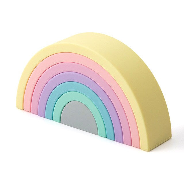 Logan Ray Silicone Rainbow Building Blocks - Pastel