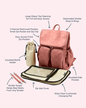 OiOi Backpack Nappy Bag - Dusty Rose