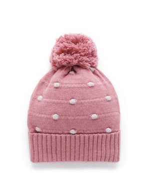 Purebaby Spotted Beanie - Pink