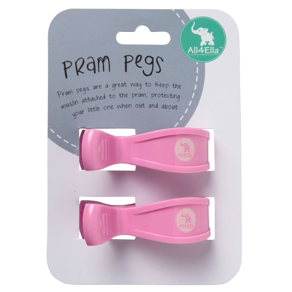 All4Ella 2 Pack Pram Peg - Pastel Pink