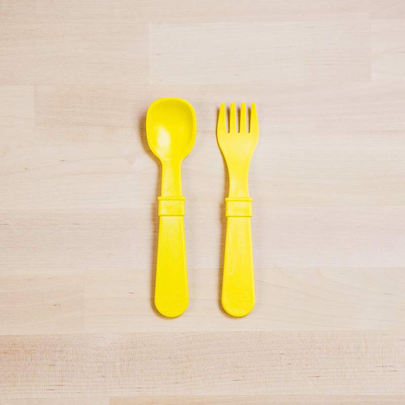 Re-Play Fork & Spoon Set - Yellow