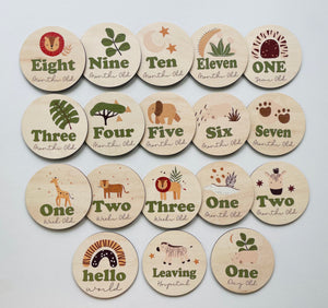 Timber Tinkers Milestone Discs -  Safari