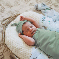 Snuggle Hunny Baby Jersey Wrap and Beanie Set - Sage